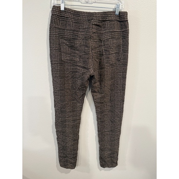 Venti6 Pants Women's XL Black Brown Houndstooth Flat Front Drawstring 5 Pockets - Picture 2 of 7